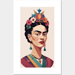 Frida's Eternal Gaze: Illustrated Tribute Posters and Art